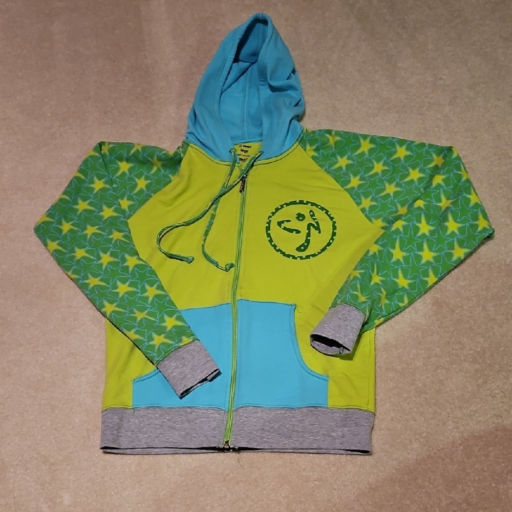 Zumba Fitness Green and Blue Womens Hoodie
